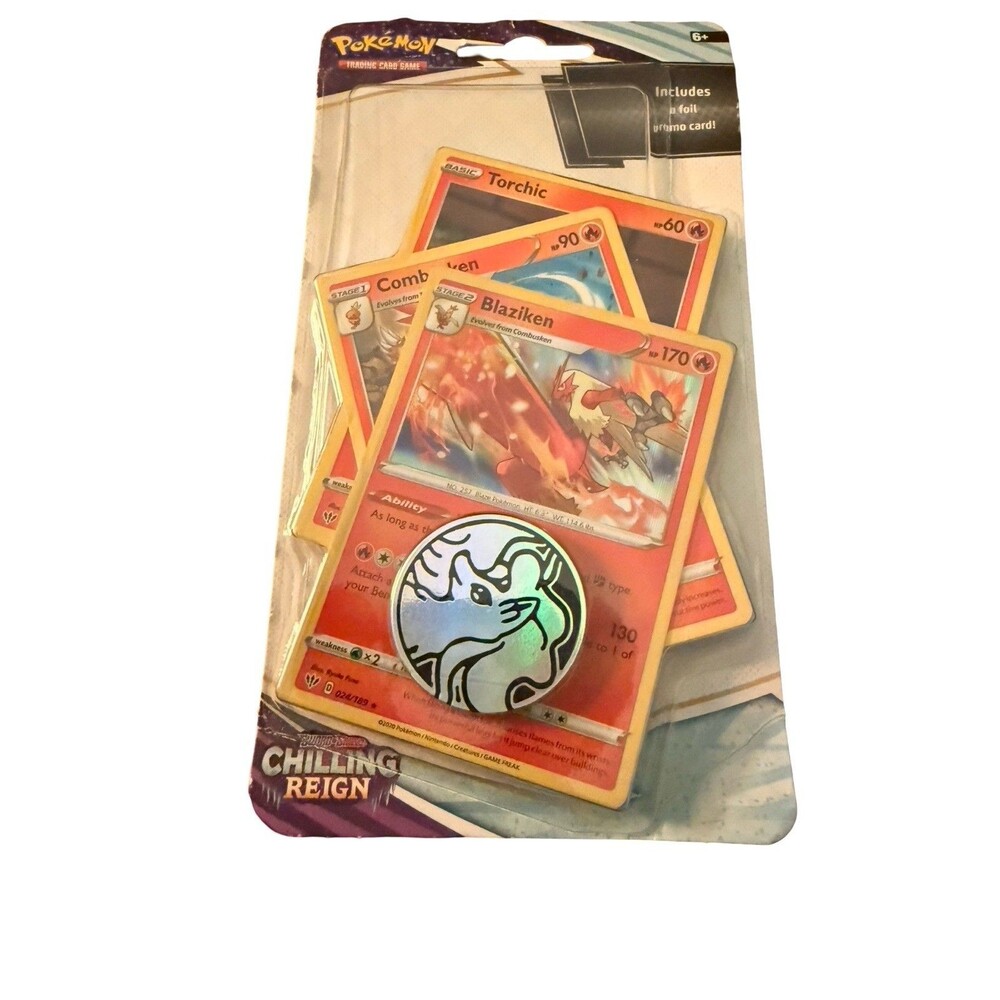 Pokemon Chilling Reign Booster Pack 10 Cards 3 Promo Cards Coin Sealed